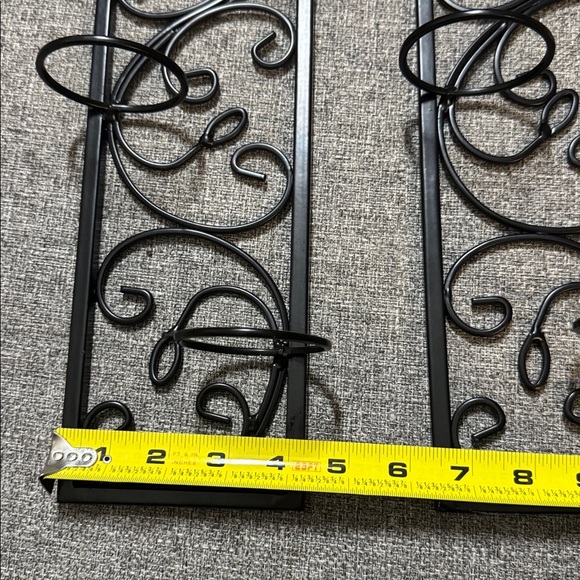 Elegant Black Metal Wall Sconce Set - Picture 3 of 4